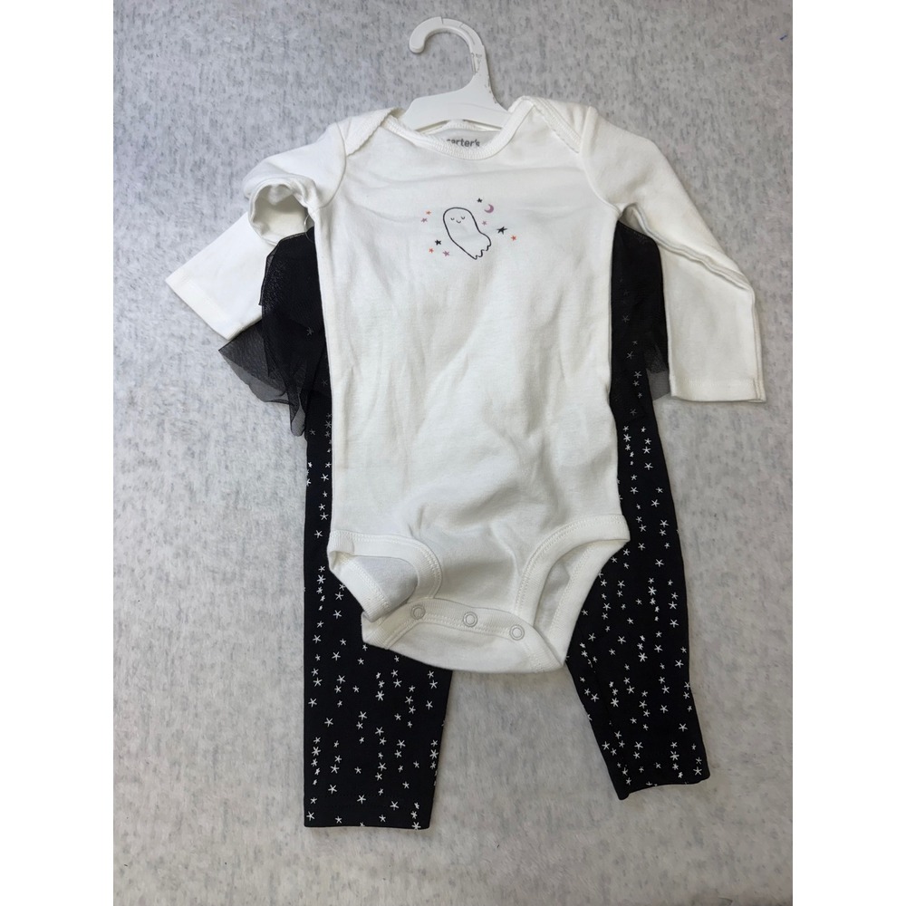 Carters Baby Girl Halloween Ghost Bodysuit‎ Tutu Legging Set 12MONTHS NWOT